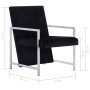 Sillón con patas cromadas de terciopelo negro de vidaXL, Sillones - Ref: Foro24-282157, Precio: 88,99 €, Descuento: %