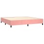 Box spring bed with mattress and LED pink velvet 200x200 cm by vidaXL, Beds and slatted bases - Ref: Foro24-3139588, Price: 6...