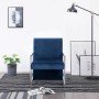 Sillón con patas cromadas de terciopelo azul de vidaXL, Sillones - Ref: Foro24-282160, Precio: 113,72 €, Descuento: %