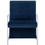 Sessel mit Chrombeinen aus blauem Samt von vidaXL, Sessel - Ref: Foro24-282160, Preis: 113,72 €, Rabatt: %