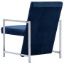 Sillón con patas cromadas de terciopelo azul de vidaXL, Sillones - Ref: Foro24-282160, Precio: 113,72 €, Descuento: %