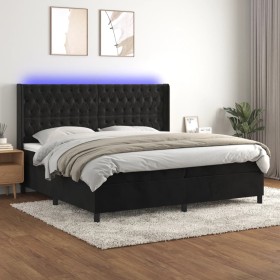 Boxspringbett mit Matratze und LED-Samt in Schwarz, 200 x 200 cm von vidaXL, Betten und Lattenroste - Ref: Foro24-3139765, Pr...