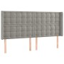 Cama box spring colchón y LED terciopelo gris claro 160x200 cm de vidaXL, Camas y somieres - Ref: Foro24-3139811, Precio: 594...