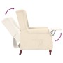 Cream Fabric Recliner by vidaXL, Armchairs - Ref: Foro24-282209, Price: 210,49 €, Discount: %