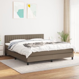 Box spring bed with taupe gray fabric mattress 180x200 cm by vidaXL, Beds and slatted bases - Ref: Foro24-3140237, Price: 561...