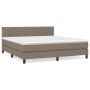 Cama box spring con colchón tela gris taupe 180x200 cm de vidaXL, Camas y somieres - Ref: Foro24-3140237, Precio: 551,55 €, D...