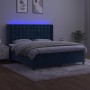 Box spring bed with mattress and LED dark blue velvet 180x200 cm by vidaXL, Beds and slatted bases - Ref: Foro24-3139821, Pri...