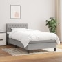 Cama box spring con colchón tela gris claro 90x200 cm de vidaXL, Camas y somieres - Ref: Foro24-3140265, Precio: 308,68 €, De...