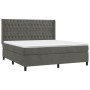 Box spring bed with mattress and LED dark gray velvet 160x200 cm by vidaXL, Beds and slatted bases - Ref: Foro24-3139752, Pri...