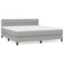 Box spring bed with light gray fabric mattress 160x200 cm by vidaXL, Beds and slatted bases - Ref: Foro24-3140305, Price: 510...