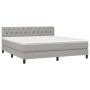 Cama box spring con colchón tela gris claro 160x200 cm de vidaXL, Camas y somieres - Ref: Foro24-3140305, Precio: 509,59 €, D...