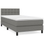 Cama box spring con colchón tela gris oscuro 90x200 cm de vidaXL, Camas y somieres - Ref: Foro24-3140346, Precio: 291,99 €, D...