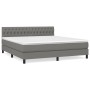 Cama box spring con colchón tela gris oscuro 180x200 cm de vidaXL, Camas y somieres - Ref: Foro24-3140314, Precio: 560,93 €, ...