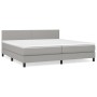 Cama box spring con colchón tela gris claro 200x200 cm de vidaXL, Camas y somieres - Ref: Foro24-3139921, Precio: 573,21 €, D...