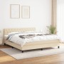 Cama box spring con colchón tela color crema 160x200 cm de vidaXL, Camas y somieres - Ref: Foro24-3140310, Precio: 520,46 €, ...