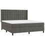 Box spring bed with mattress and LED dark gray velvet 180x200 cm by vidaXL, Beds and slatted bases - Ref: Foro24-3139818, Pri...