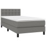 Cama box spring con colchón tela gris oscuro 100x200 cm de vidaXL, Camas y somieres - Ref: Foro24-3140354, Precio: 338,17 €, ...