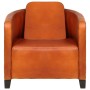 Sillón de cuero auténtico marrón canela de vidaXL, Sillones - Ref: Foro24-283762, Precio: 245,58 €, Descuento: %