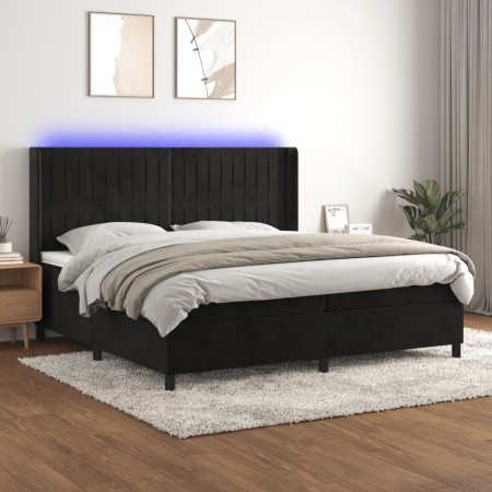 Boxspringbett mit Matratze und LED-Samt in Schwarz, 200 x 200 cm von vidaXL, Betten und Lattenroste - Ref: Foro24-3139705, Pr...