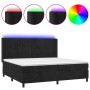 Boxspringbett mit Matratze und LED-Samt in Schwarz, 200 x 200 cm von vidaXL, Betten und Lattenroste - Ref: Foro24-3139705, Pr...