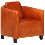 Sillón de cuero auténtico marrón canela de vidaXL, Sillones - Ref: Foro24-283762, Precio: 245,99 €, Descuento: %