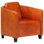 Sillón de cuero auténtico marrón canela de vidaXL, Sillones - Ref: Foro24-283762, Precio: 245,58 €, Descuento: %