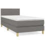 Cama box spring con colchón tela gris oscuro 90x200 cm de vidaXL, Camas y somieres - Ref: Foro24-3140426, Precio: 290,56 €, D...