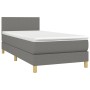 Cama box spring con colchón tela gris oscuro 90x200 cm de vidaXL, Camas y somieres - Ref: Foro24-3140426, Precio: 290,56 €, D...