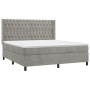 Cama box spring colchón y LED terciopelo gris claro 160x200 cm de vidaXL, Camas y somieres - Ref: Foro24-3139751, Precio: 618...