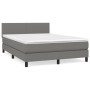 Cama box spring con colchón tela gris oscuro 140x200 cm de vidaXL, Camas y somieres - Ref: Foro24-3139898, Precio: 436,58 €, ...