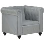 Sillón Chesterfield de cuero auténtico gris de vidaXL, Sillones - Ref: Foro24-283755, Precio: 220,06 €, Descuento: %