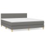 Cama box spring con colchón tela gris oscuro 160x200 cm de vidaXL, Camas y somieres - Ref: Foro24-3140466, Precio: 484,87 €, ...