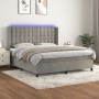 Cama box spring colchón y LED terciopelo gris claro 180x200 cm de vidaXL, Camas y somieres - Ref: Foro24-3139817, Precio: 636...