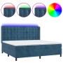 Cama box spring colchón y LED terciopelo azul oscuro 200x200 cm de vidaXL, Camas y somieres - Ref: Foro24-3139827, Precio: 72...