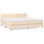 Cama box spring con colchón tela color crema 200x200 cm de vidaXL, Camas y somieres - Ref: Foro24-3140486, Precio: 609,20 €, ...