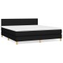 Cama box spring con colchón tela negro 180x200 cm de vidaXL, Camas y somieres - Ref: Foro24-3140475, Precio: 531,11 €, Descue...