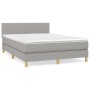 Cama box spring con colchón tela gris claro 140x200 cm de vidaXL, Camas y somieres - Ref: Foro24-3140457, Precio: 437,42 €, D...