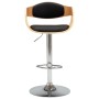 Curved wooden kitchen stool with black synthetic leather. by vidaXL, Kitchen stools - Ref: Foro24-283121, Price: 132,37 €, Di...