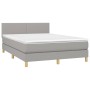 Cama box spring con colchón tela gris claro 140x200 cm de vidaXL, Camas y somieres - Ref: Foro24-3140457, Precio: 437,42 €, D...