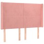 Cama box spring colchón y LED terciopelo rosa 140x190 cm de vidaXL, Camas y somieres - Ref: Foro24-3139444, Precio: 525,81 €,...