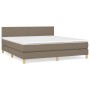 Box spring bed with taupe gray fabric mattress 180x200 cm by vidaXL, Beds and slatted bases - Ref: Foro24-3140477, Price: 540...