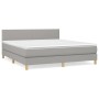 Cama box spring con colchón tela gris claro 160x200 cm de vidaXL, Camas y somieres - Ref: Foro24-3140465, Precio: 483,90 €, D...