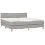 Box spring bed with light gray fabric mattress 160x200 cm by vidaXL, Beds and slatted bases - Ref: Foro24-3140465, Price: 485...