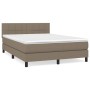 Box spring bed with taupe gray fabric mattress 140x200 cm by vidaXL, Beds and slatted bases - Ref: Foro24-3140061, Price: 456...