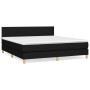 Cama box spring con colchón tela negro 160x200 cm de vidaXL, Camas y somieres - Ref: Foro24-3140467, Precio: 494,42 €, Descue...