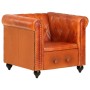 Tan Brown Genuine Leather Chesterfield Armchair by vidaXL, Armchairs - Ref: Foro24-283754, Price: 341,53 €, Discount: %