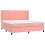 Cama box spring colchón y LED terciopelo rosa 200x200 cm de vidaXL, Camas y somieres - Ref: Foro24-3139708, Precio: 666,73 €,...