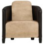 Sillón de cuero auténtico marrón canela y negro de vidaXL, Sillones - Ref: Foro24-283761, Precio: 219,06 €, Descuento: %