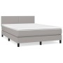 Box spring bed with light gray fabric mattress 140x200 cm by vidaXL, Beds and slatted bases - Ref: Foro24-3139897, Price: 435...