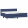 Box spring bed with blue fabric mattress 200x200 cm by vidaXL, Beds and slatted bases - Ref: Foro24-3139927, Price: 600,99 €,...